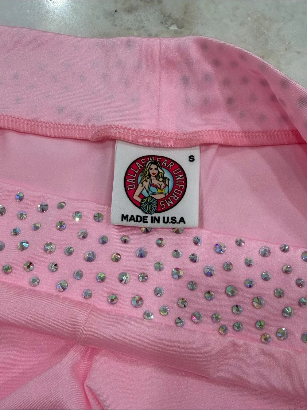 Soft Pink Dallaswear Halter Neck Rhinestone Top & Shorts NFL Dance Audition Set